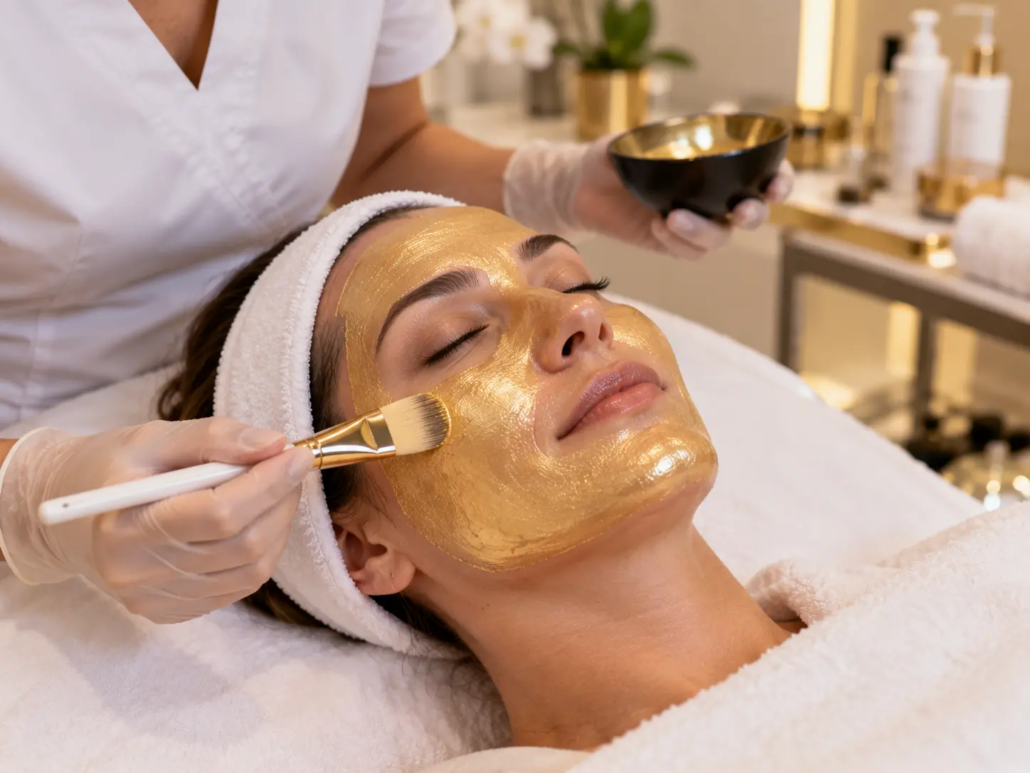 Gold facial treatment mask