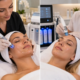 Hydrafacial treatment on client