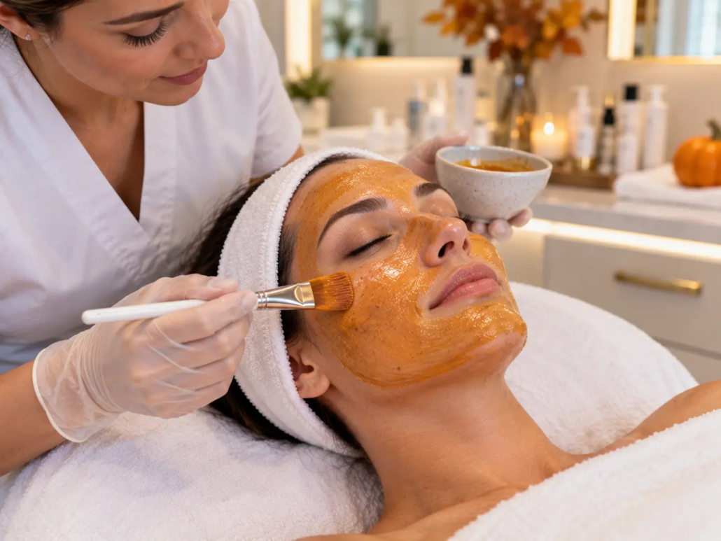 Pumpkin facial mask treatment