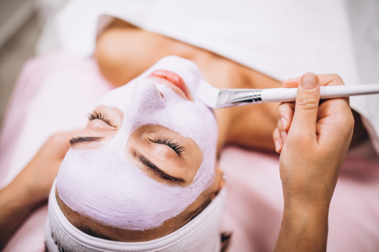 Facial mask being applied at Le-Pelle med spa in Walnut Creek
